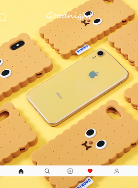 韩国INS网红iPhone7/8/xr全包饼干手机壳苹果xsmax防摔ip11保护套