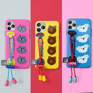 韩国second unique适用苹果12promax防滑皮筋绳ip11手机壳iPhone13ProMax软壳硅胶ip14promax保护套iphone15
