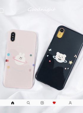 卡通小熊iPhone11情侣手机壳苹果7/8plus/xr/xsmax硅胶全包保护套