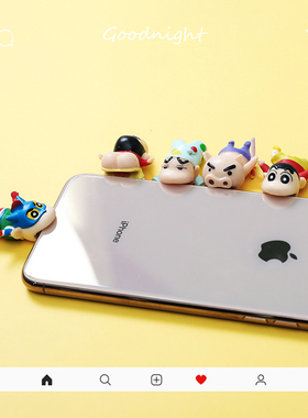 日本卡通可爱蜡笔小新iPhone6/7/8/xr/xsmax苹果手机数据线保护套