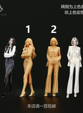 【海叔】1:64高冷女神微缩模型1:43树脂白模场景微拍小人偶A479