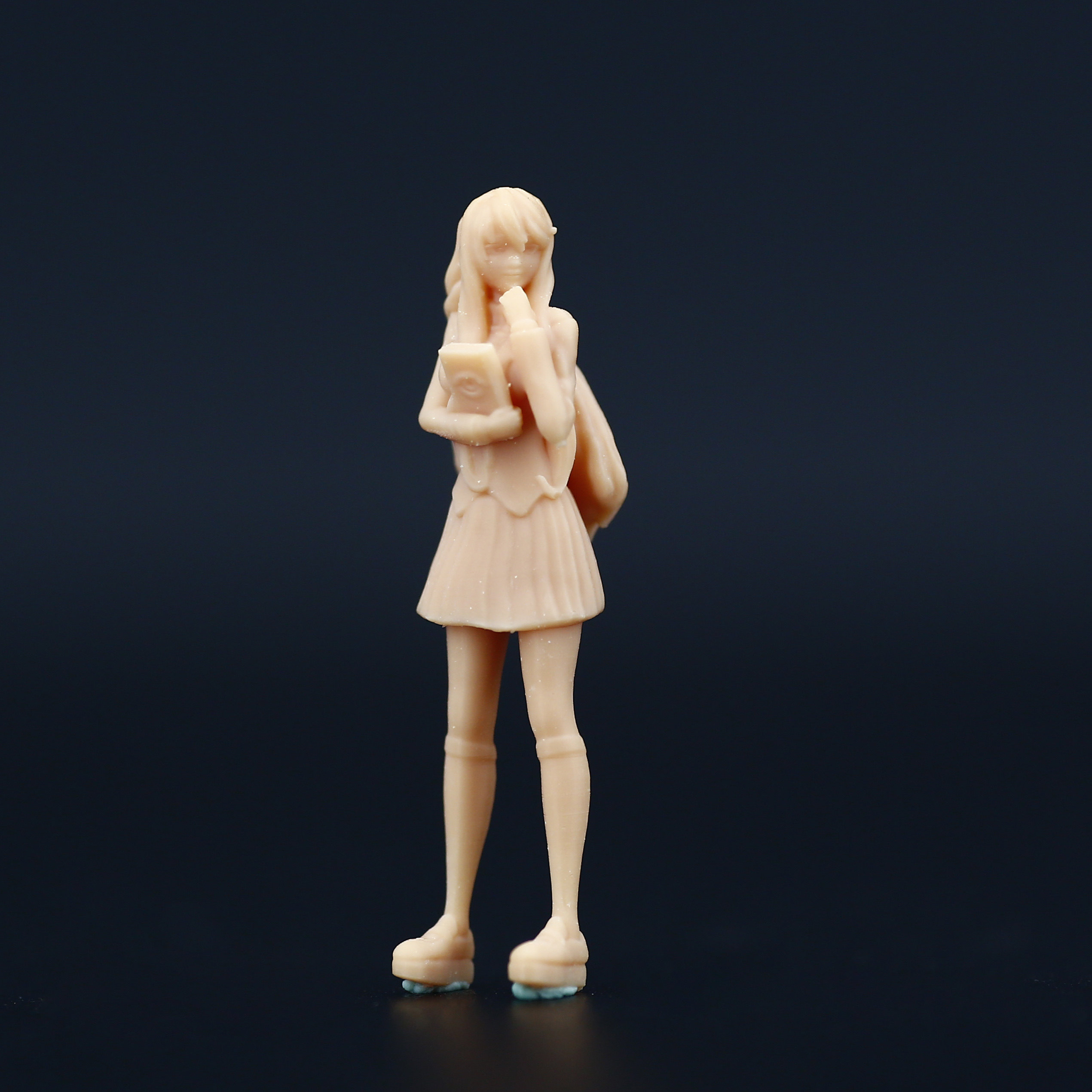 l187文学少女尤丽女同学白模1/64人偶模型摆件手办微缩小人