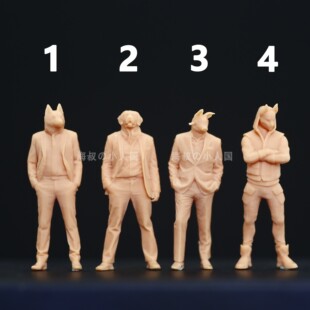 L298四大天王 狗头人 面具男1:64人偶模型手办1:87微缩小人