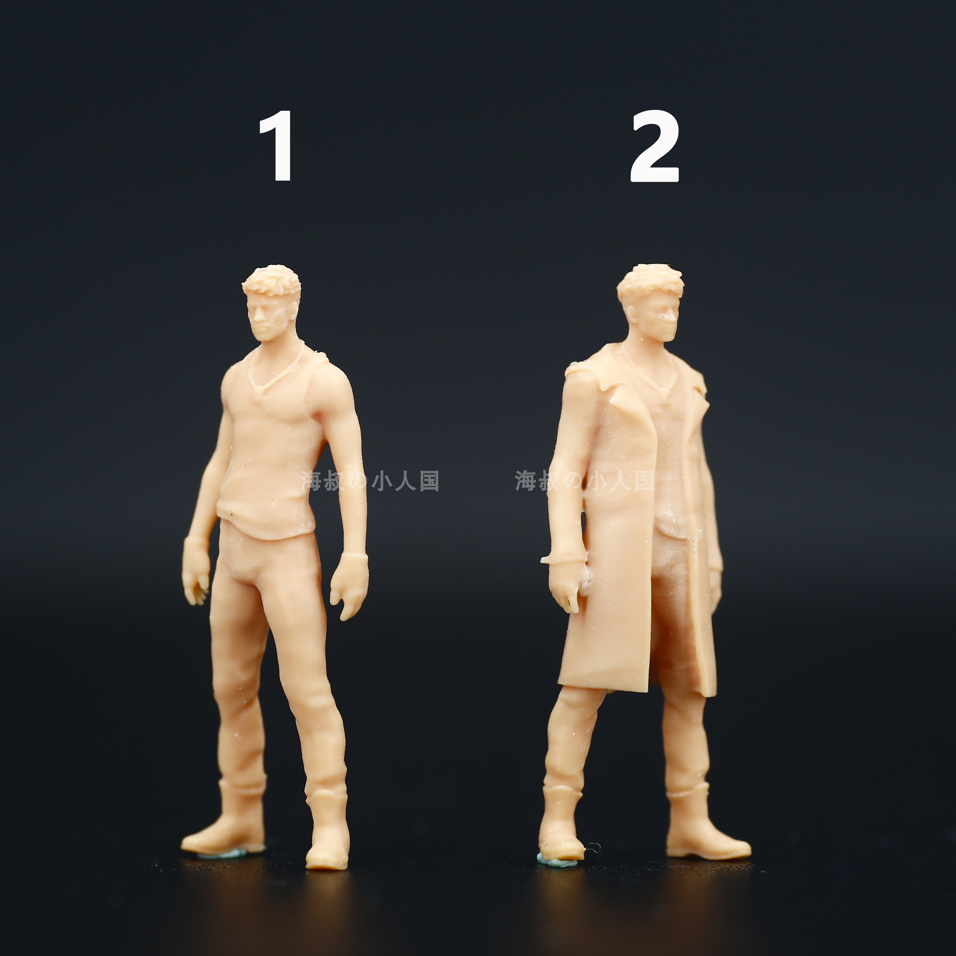 l212走秀男模帅哥型男1/64人偶模型摆件手办1/87微缩树脂小人公仔