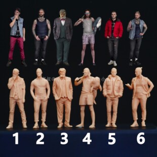 L305新时代型男帅哥1:64人偶模型1:43手办1:87微缩沙盘小人