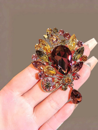 2025 New Palace Style Light Luxury Elegant Brooch Women's Fashionable Luxurious Corsage Suit Jacket Accessories Pin