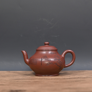 汲氏陶艺汲老推荐 180cc孟臣梨形壶宜兴紫砂壶 汲小宁全手原矿紫泥