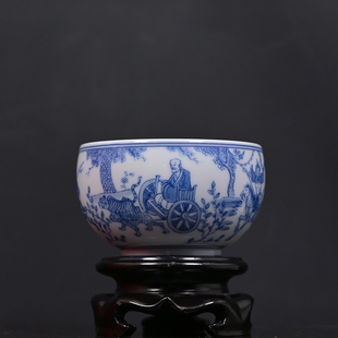汲老推荐景德镇徐冬贵青花手绘鬼谷子下山图150CC主人杯茶杯茶具