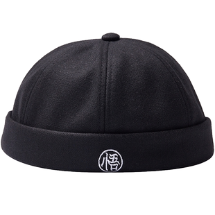 帽子男秋季瓜皮帽日系休闲百搭嘻哈帽复古痞子帽无檐地主帽女新潮