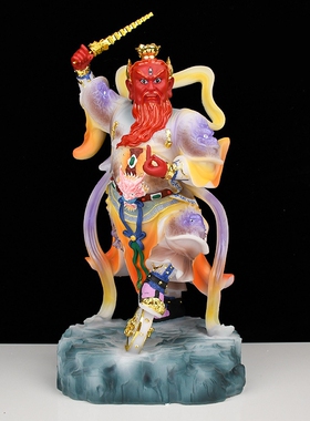 王灵官神像汉白玉火神菩萨护法天王天尊站像真身佛像堂口供奉摆件