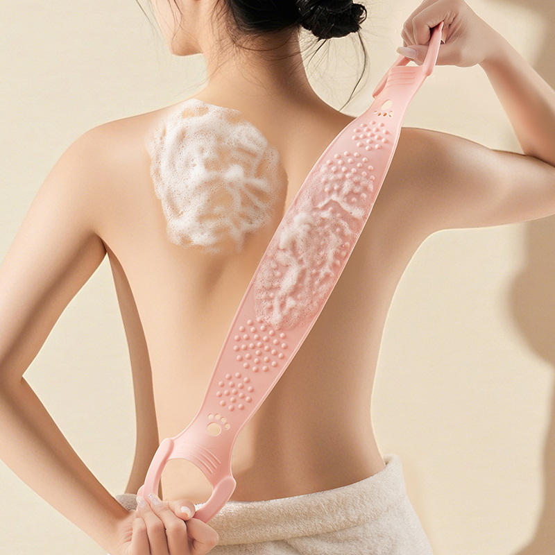 硅胶搓澡拉条巾双面纹路沐浴刷