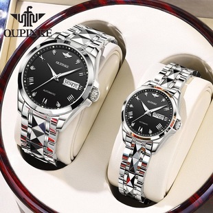 镂空夜光钨钢进口男女表 牌情侣表一对机械表自动时尚 新款 瑞士正品