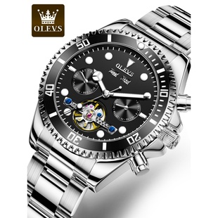 瑞士高档男机械表防水6605欧利时镂空夜光品牌十大手表全自动男表