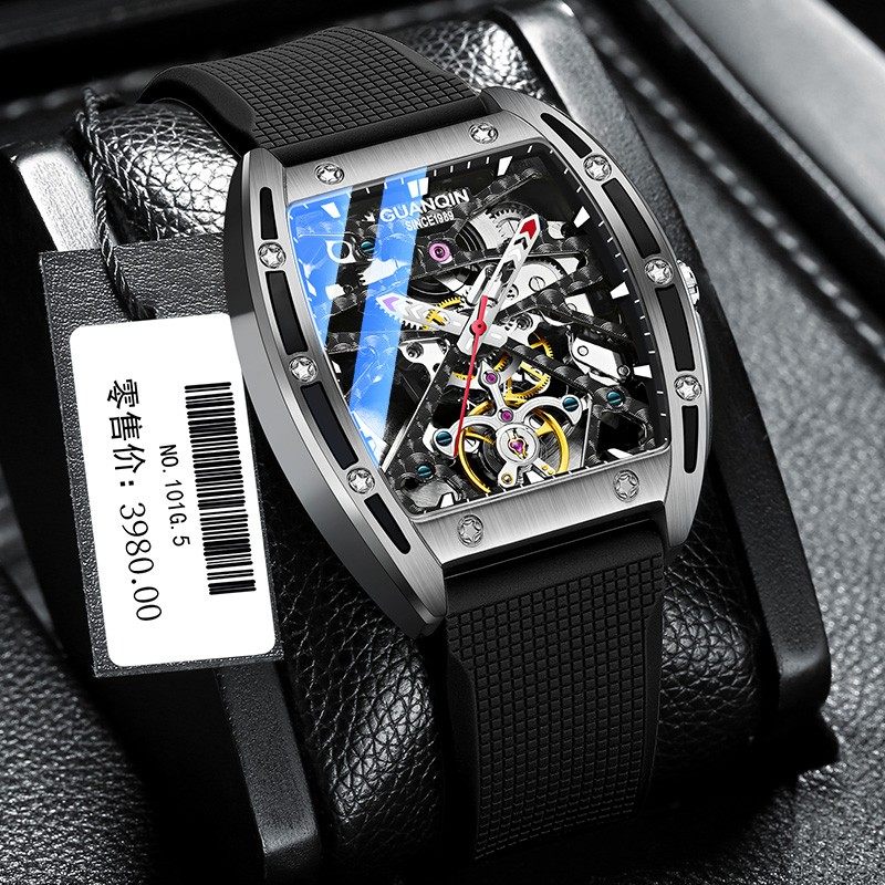 冠琴手表男士全自动机械表防水镂