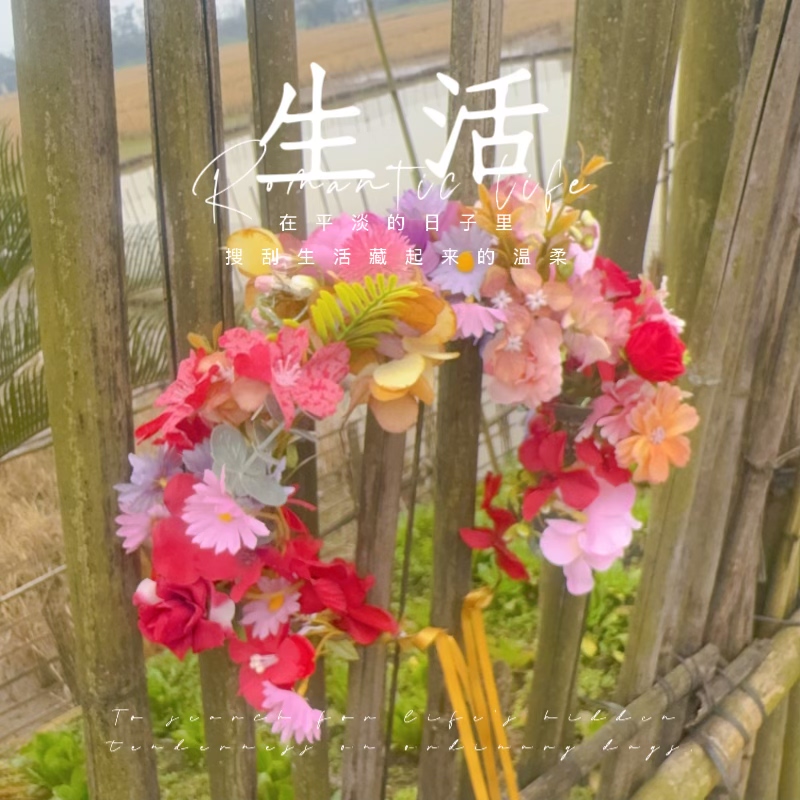 森系花环高端花朵头饰紫红棕色发箍布艺系带发饰提升美感闺蜜礼物