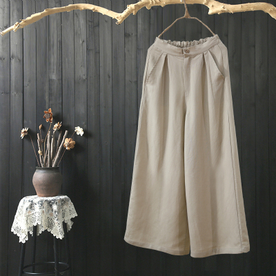 上新亚麻系列休闲瑜伽禅韵长裤透气舒适9578