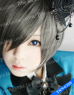 第二氏/夏尔 cos假发 黑执事 银灰 少爷漫画/爱丽丝版 收脸SH-92