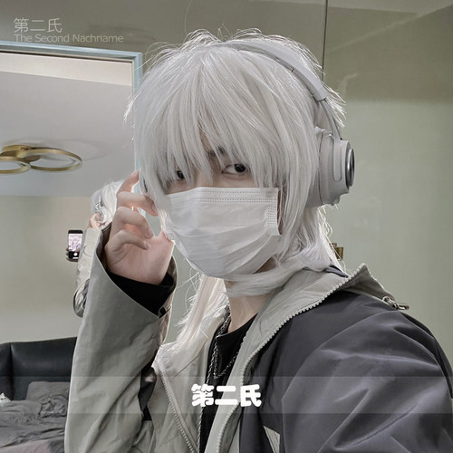 第二氏葛叶彩虹社短发拖尾款假发