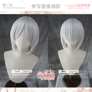 第二氏 第五人格 另一面  园丁 银色 短发 侧缕微长COS假发N94