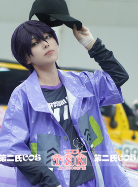 第二氏 剑持刀也  vtuber彩虹社 紫色短发+性转长发 COS假发C55
