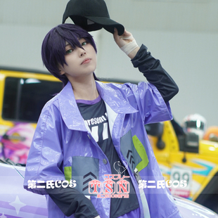 第二氏 剑持刀也 vtuber彩虹社 紫色短发+性转长发 COS假发C55