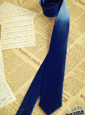 TSN-第二氏 帅气日常学生风 窄款 领带  学院蓝色 PJ-35