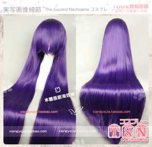 第二氏 迷途猫overrun藤野珠绪 化物语 战场原黑仪紫色COS假发132