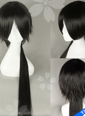 TSN第二氏/夏目友人帐 的场静司 COS假发 黑色分体 美青年 SH-76