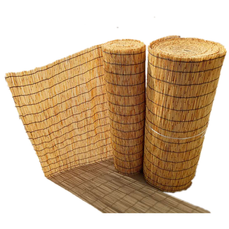 复古芦苇帘子大卷30米遮阳卷帘茶室隔断居家墙面吊顶工程装饰草席