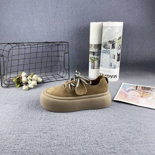 牛皮厚底勃肯鞋时尚增高休闲鞋女