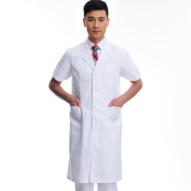 雅姿洁短袖男医生服韩制服白大褂实验药房口腔足疗护士服夏装长袖