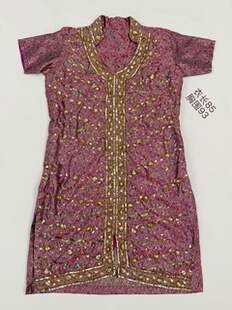 印度亮片钉珠刺绣古着上衣修身库塔尼泊尔vintage旅行女装粉紫