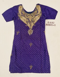 印度铜掐丝钉珠刺绣古着上衣修身库塔尼泊尔vintage旅行女装蓝紫