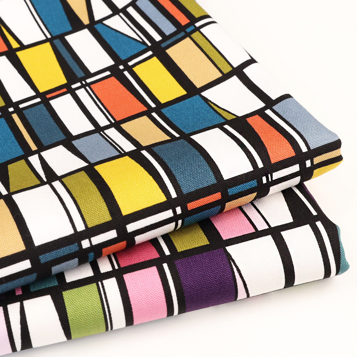 日本进口牛津棉布料几何图形手工包袋艺术纯棉透气舒适服装版权布