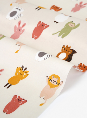 韩国进口daily like 纯棉布料全棉印花布 服装童装包袋面料Yippee