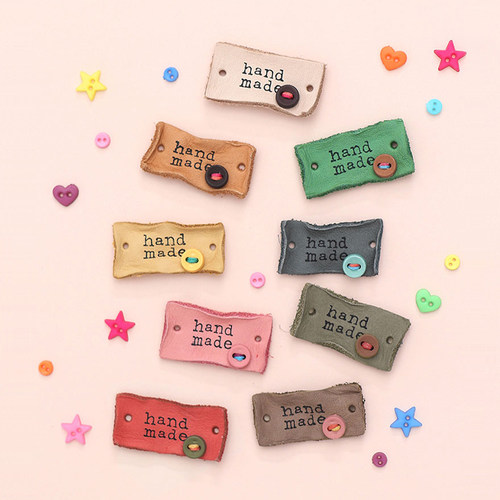 进口水洗皮标牛皮装饰标签时尚