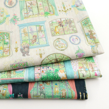 日本yukiemon松浦进口60支纯棉面料窗外的小动物可爱卡通轻薄裙子