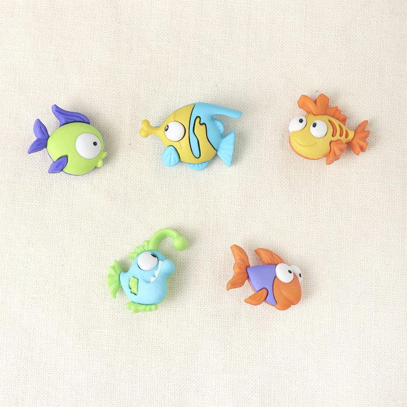 美国进口Jesse james纽扣 徽章 服装创意模型娃衣迷你装饰扣 小鱼