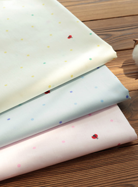 日本进口20支纯棉面料seven手工diy家居布艺简约舒适服装瓢虫点点