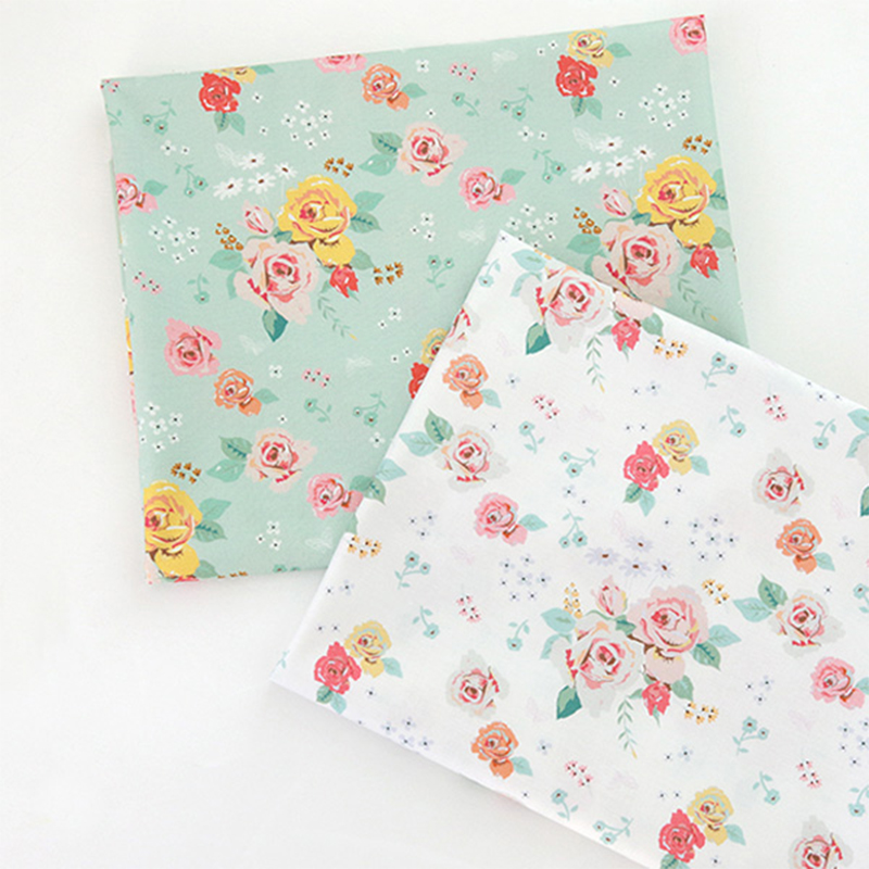 cottonvill清新纯棉布艺印花布料