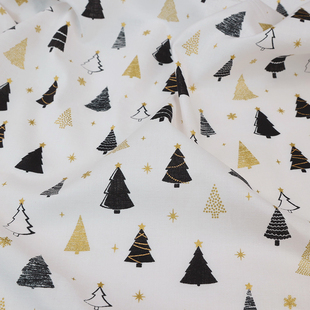 日本进口cosmo20支平纹棉布料圣诞印章手工围裙节日烫金印花服装