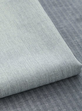 日本进口色织棉麻面料seven手工diy衬衫服装布艺柔软布料简约条纹