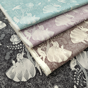 日本进口杉本早苗名师布棉麻布料KOKKA手工diy舒适服装 布午夜梦境