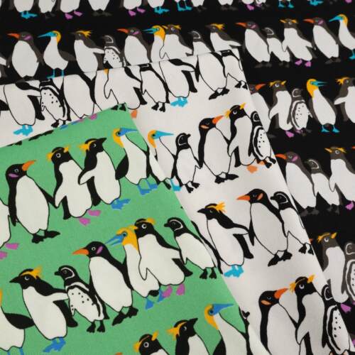 日本进口牛津棉布料seven纯棉细帆布手工diy服装面料围裙萌趣企鹅 - 封面