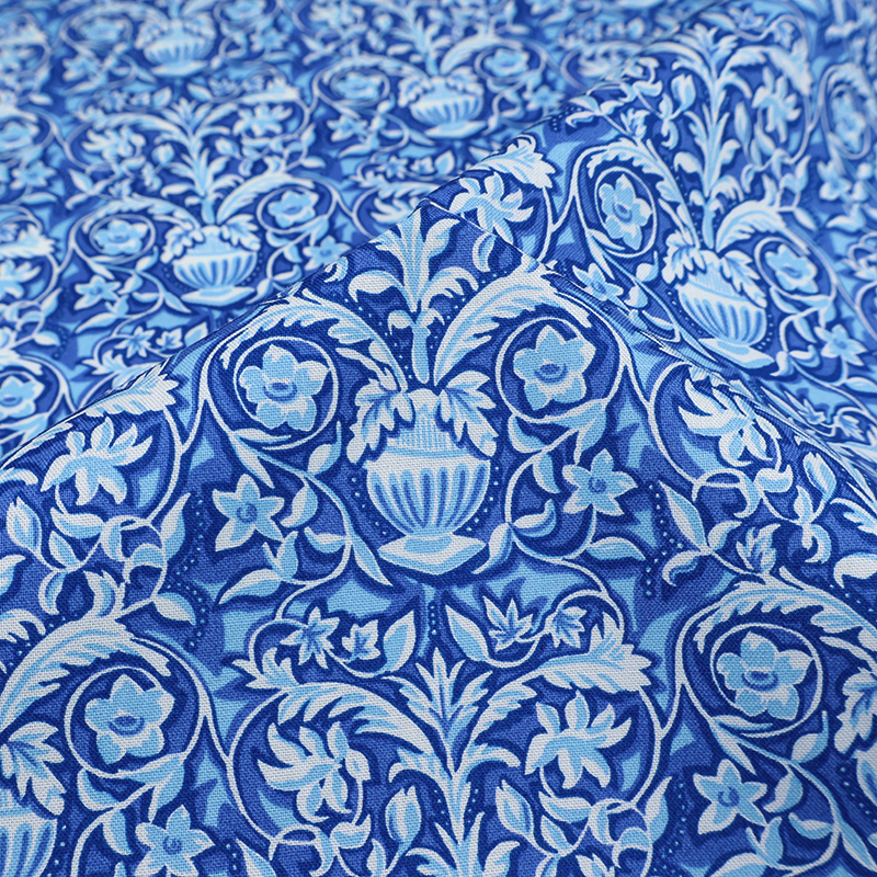 英国liberty莱曾比棉蓝色diy服装