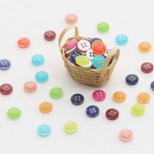 韩国进口happybears双面混色彩色纽扣手工服装 饰小扣10毫米50个 装