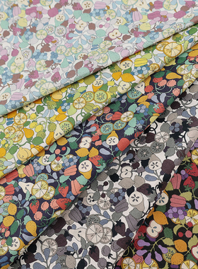 日本hokkoh进口60支lawn棉面料水果party轻薄舒适亲肤手工DIY服装