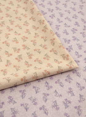 日本进口60支纯棉面料seven手工diy印花家居包袋服装布料苍兰花笺