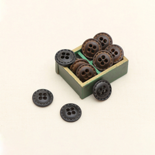 韩国进口扣happybears仿皮质线缝纽扣手工服装 饰扣子11毫米 高贵装