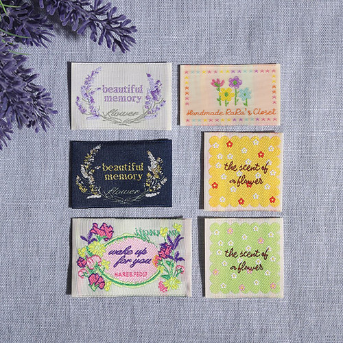 韩国进口清新花朵刺绣织唛装饰贴